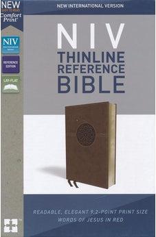 NIV Thinline Reference Bible, Leathersoft, Brown, Red Letter Edition, Comfort Print 9780310449706