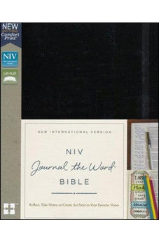 NIV, Journal the Word Bible, Hardcover, Black, Red Letter Edition, Comfort Print 9780310450252