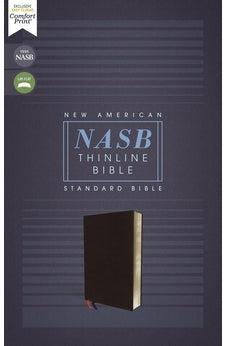 NASB, Thinline Bible, Bonded Leather, Black, Red Letter Edition, 1995 Text, Comfort Print