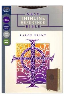 NRSV, Thinline Reference Bible, Large Print, Leathersoft, Brown, Comfort Print