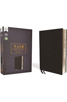 NASB Thinline Bible, Leathersoft, Black, Red Letter, 2020 Text, Comfort Print - Biblestore.com