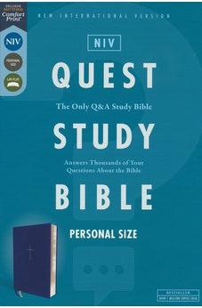 NIV Quest Study Bible, Personal Size, Leathersoft, Blue, Comfort Print