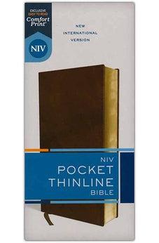 NIV Pocket Thinline Bible, Leathersoft, Brown, Red Letter, Comfort Print
