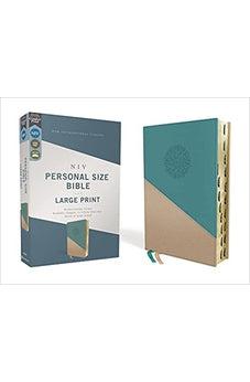 NIV Personal Size Bible, Large Print, Leathersoft, Teal/Gold, Red Letter, Thumb Indexed, Comfort Print