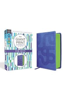 NIrV Giant Print Compact Bible for Boys, Leathersoft, Blue, Comfort Print