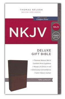 NKJV, Deluxe Gift Bible, Leathersoft, Tan, Red Letter Edition, Comfort Print 9780718075200