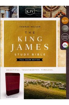 KJV, The King James Study Bible, Leathersoft, Burgundy, Full-Color Edition 9780718079789
