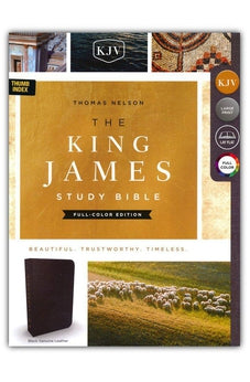 KJV The King James Study Bible, Genuine Leather, Black, Indexed, Full-Color Edition