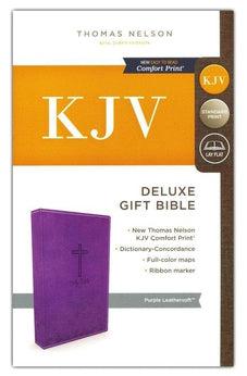 KJV, Deluxe Gift Bible, Leathersoft, Purple, Red Letter Edition, Comfort Print 9780718097844