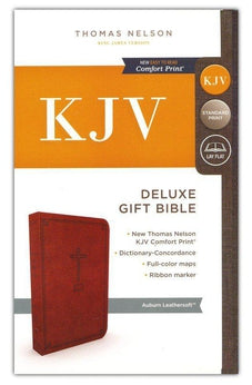 KJV, Deluxe Gift Bible, Leathersoft, Brown, Red Letter Edition, Comfort Print