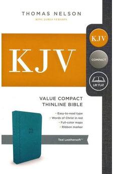 KJV, Value Thinline Bible, Compact, Leathersoft, Blue, Red Letter Edition, Comfort Print 9780718098025