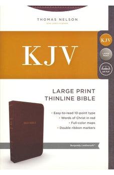 KJV, Thinline Bible, Large Print, Leathersoft, Burgundy, Red Letter Edition, Comfort Print 9780718098131