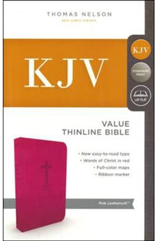 KJV, Value Thinline Bible, Standard Print, Leathersoft, Pink, Red Letter Edition, Comfort Print 9780718098216