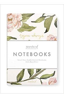 GraceLaced Lined Notebooks, Set of 3, Rejoice, Pray, Give