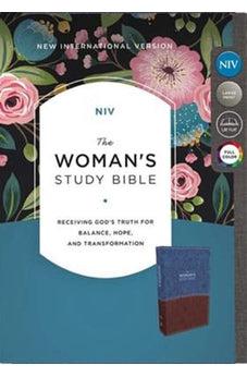 NIV, The Woman's Study Bible, Leathersoft, Blue/Brown, Full-Color, Red Letter: Receiving God's Truth for Balance, Hope, and Transformation 9780785215110