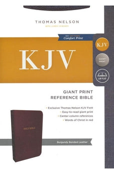 KJV, Reference Bible, Giant Print, Bonded Leather, Burgundy, Red Letter Edition, Comfort Print 9780785215387