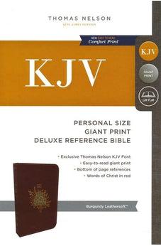 KJV, Deluxe Reference Bible, Personal Size Giant Print, Leathersoft, Burgundy, Red Letter Edition, Comfort Print 9780785215585
