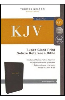 KJV, Deluxe Reference Bible, Super Giant Print, Leathersoft, Black, Indexed, Red Letter Edition, Comfort Print 9780785215677