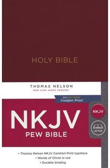 NKJV, Pew Bible, Hardcover, Burgundy, Red Letter Edition, Comfort Print 9780785215936