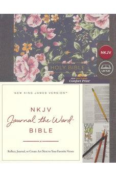 NKJV, Journal the Word Bible, Cloth over Board, Gray Floral, Red Letter Edition, Comfort Print: Reflect, Journal, or Create Art Next to Your Favorite Verses 9780785218425