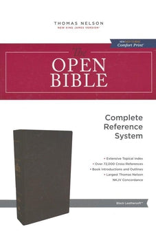 NKJV, Open Bible, Leathersoft, Black, Red Letter Edition, Comfort Print 9780785222361