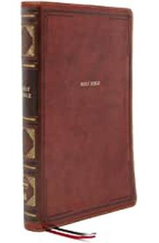 NKJV Reference Bible, Center-Column Giant Print, Leathersoft, Brown, Red Letter, Thumb Indexed, Comfort Print
