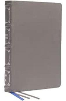 NKJV Reference Bible, Classic Verse-by-Verse, Center-Column, Genuine Leather, Gray, Red Letter, Thumb Indexed, Comfort Print