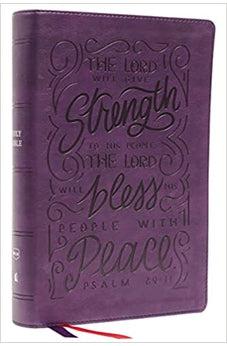 NKJV Giant Print Center-Column Reference Bible, Verse Art Cover Collection, Leathersoft, Purple, Red Letter, Comfort Print