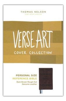 KJV Personal Size Reference Bible, Verse Art Cover Collection, Genuine Leather, Brown, Red Letter, Comfort Print