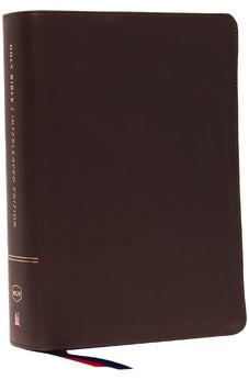 NKJV Interleaved Bible, Journal Edition, Genuine Leather, Brown, Red Letter, Comfort Print