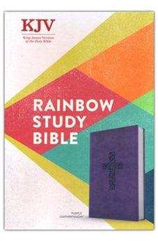KJV Rainbow Study Bible Purple Leather Touch