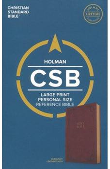 CSB Large Print Personal Size Reference Bible, Burgundy LeatherTouch