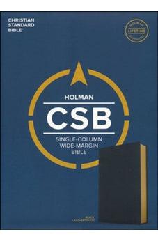 CSB Single-Column Wide-Margin Bible, Black LeatherTouch