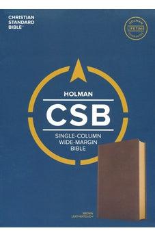 CSB Single-Column Wide-Margin Bible, Brown LeatherTouch