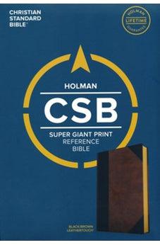 CSB Super Giant Print Reference Bible, Black/Brown LeatherTouch
