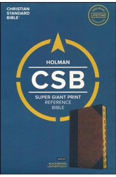 CSB Super Giant Print Reference Bible, Black/Brown LeatherTouch, Indexed
