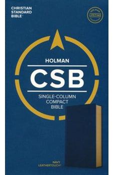 CSB Single-Column Compact Bible, Navy LeatherTouch