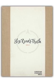 CSB She Reads Truth Bible, Tan Hardcover, Black Letter, Full-Color Design, Wide Margins, Notetaking Space, Devotionals, Reading Plans, Two Ribbon Markers, Sewn Binding, Easy-to-Read Bible Serif Type