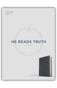 CSB He Reads Truth Bible, Smoke LeatherTouch, Black Letter, Wide Margins, Notetaking Space, Reading Plans, Easy-to-Read Bible Serif Type