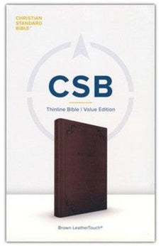 CSB Thinline Bible, Brown LeatherTouch, Value Edition