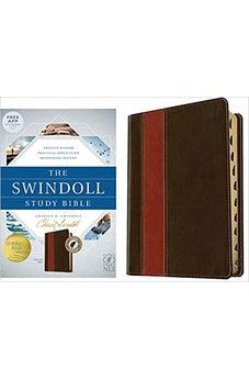 NLT Tyndale The Swindoll Study Bible, TuTone (LeatherLike, Brown/Tan, Indexed) - Includes Study Notes, Book Introductions and More!