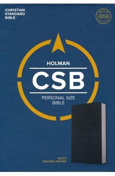 CSB Personal Size Bible, Black Genuine Leather