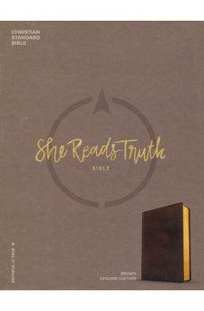 CSB She Reads Truth Bible, Brown Genuine Leather 9781433648236 - Biblestore.com