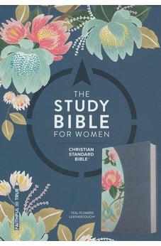 CSB Study Bible For Women, Teal Flowers LeatherTouch 9781433651298
