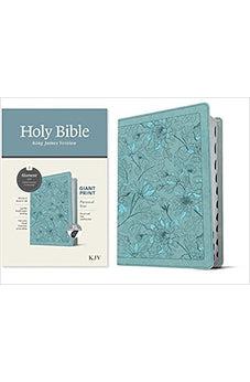 KJV Personal Size Giant Print Bible, Filament Enabled Edition (Red Letter, LeatherLike, Floral Leaf Teal, Indexed)
