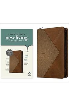 NLT Large Print Thinline Reference Zipper Bible, Filament Enabled Edition (Red Letter, LeatherLike, Messenger Stone & Camel )
