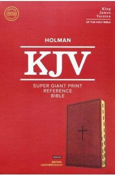 KJV Super Giant Print Reference Bible, Brown LeatherTouch, Ribbon Marker, Red Letter, Indexed